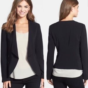 Halogen Open Draped Blazer Jacket w Zipper…